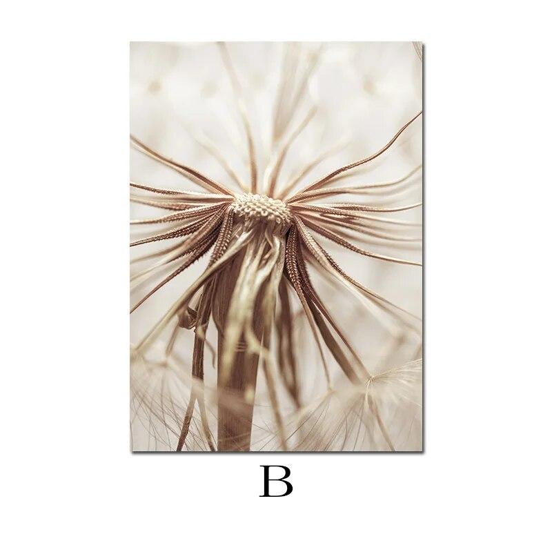 Naturlandschaft Nordisches Poster und Druck Beige Giraffe Strand Pflanze Botanische Kunst MalereiLeinwand Modernes Wandbild Wohnkultur