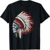 Chief Indian Skull Tribal Headdre for Lovers Indigenous T-Shirt