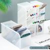 Desktop Frosted Transparent Pen Holder & Makeup Organizer