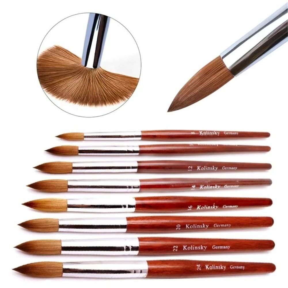 Acrylic Nail Brush Wood Handle UV Gel Brush Professional Liner Drawing Brushes Nail Art