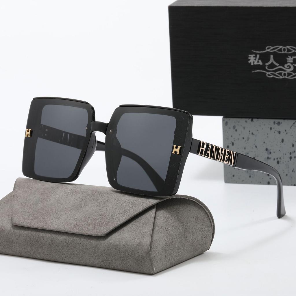 H Letter Polarized Sunglasses Women'S Large Frame, Sunglasses With Light Luxury And Thin Face Versatile Fashion Trend