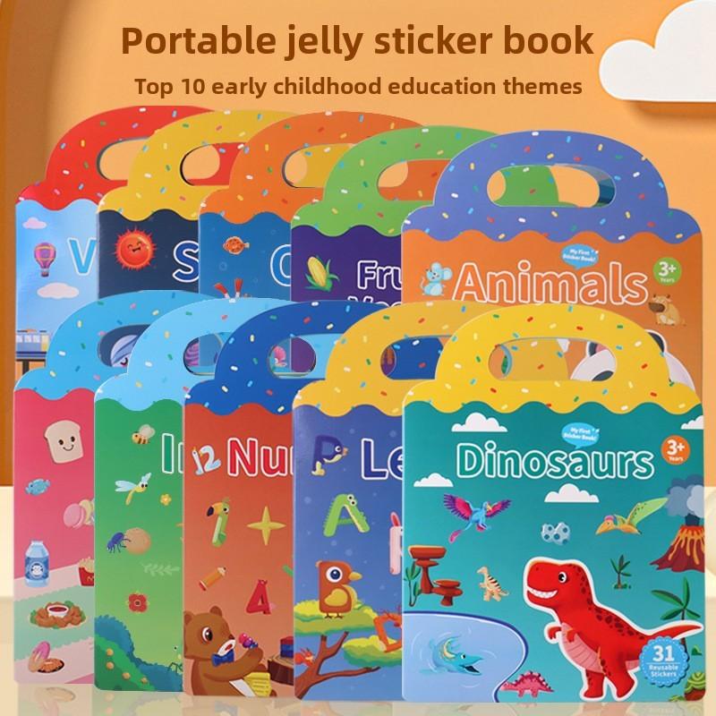 Childrens Sticker Book With Ocean And Dinosaur Scenes For Early Education And Focus Development