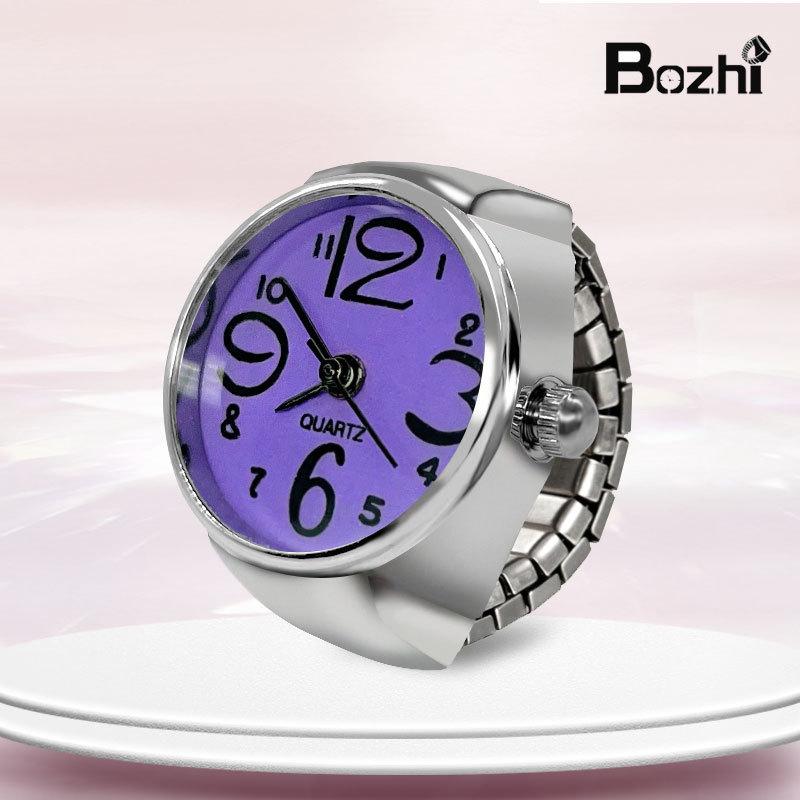 Fashion Ring Watch New With Round Steel Dial Punk Style Elastic Quartz Ring Women's And Girls' Women's ring Retro hip-hop