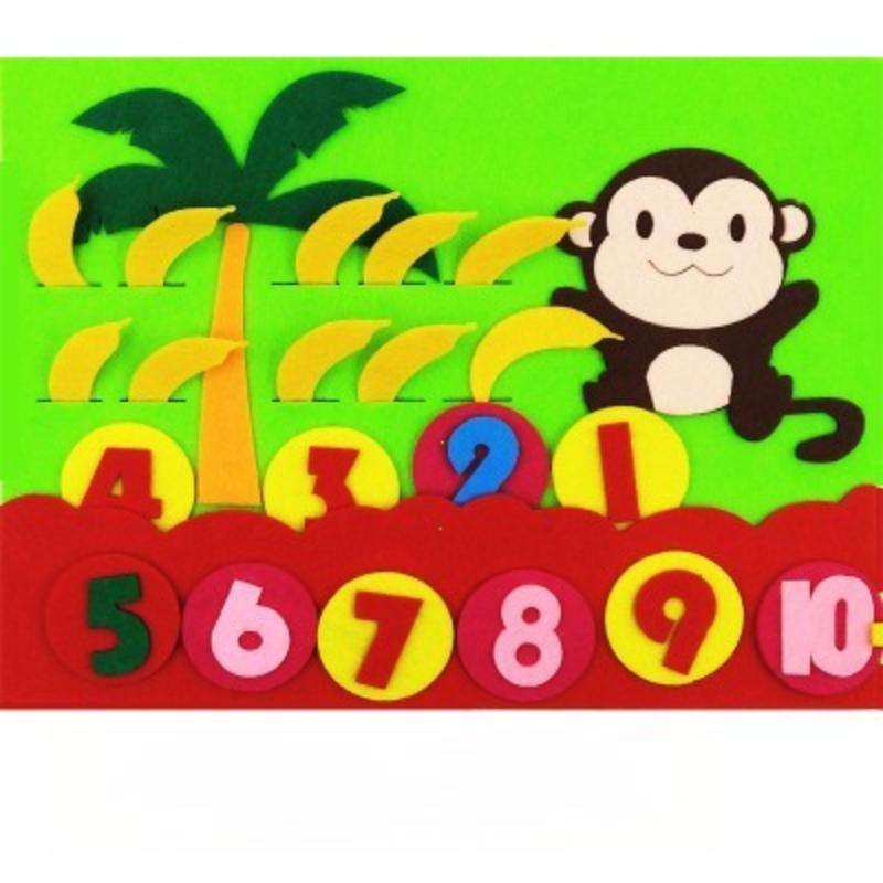 Felt Learning Board Children Educational DIY Toys Addition Subtraction Finger Arithmetic Teaching Enlightenment Board Montessori