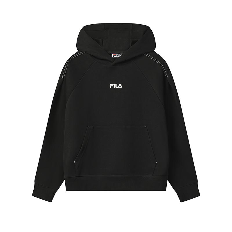 Fila Original Knitted Hooded Pullover Loose Long Sleeve Sweatshirt Unisex Sweatshirt F51U549205F-BK