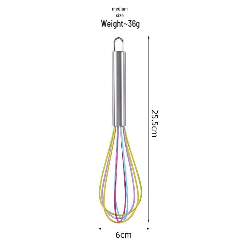 Colored Silicone Egg Beater Set: 8", 10", 12" Handheld Cream Mixer for Baking.