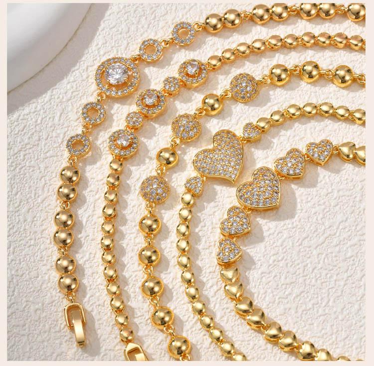 Hip Hop Rock Style Tennis Bracelet, 18K Gold Plated Classic Golden Bracelet, Zirconia Crystal Bracelet for Women Party Jewelry