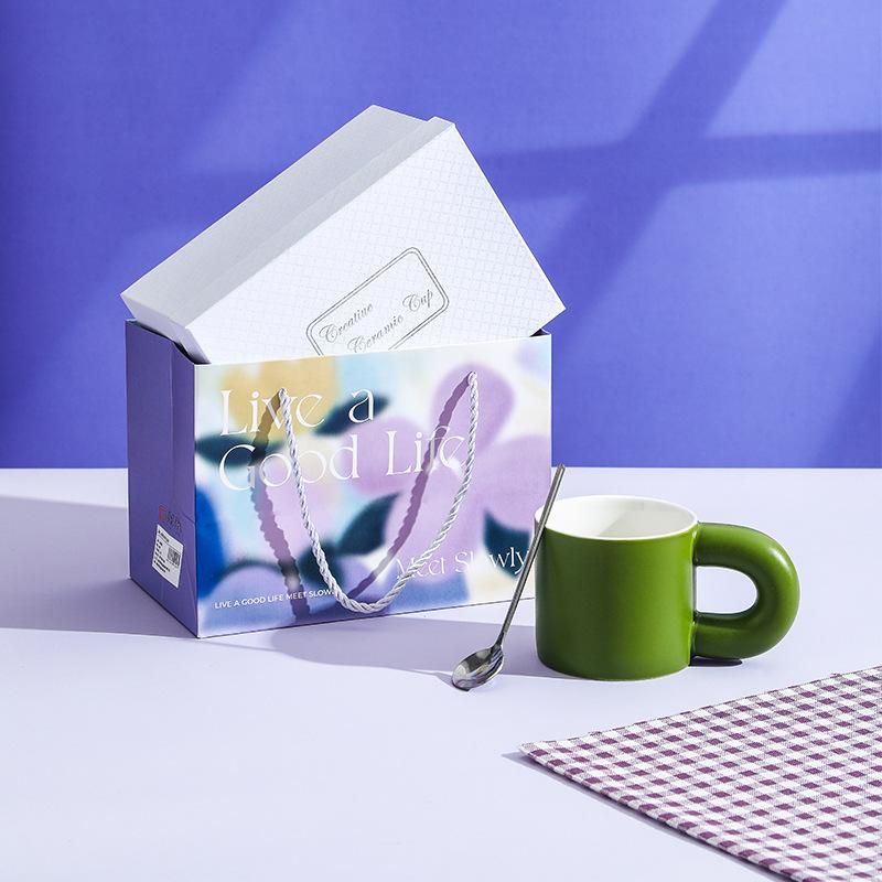 Život je dobrý Kreativní keramický hrnek Suvenýr Dárková taška Hrnek na kávu Hrnek na vodu Vysoký vzhled Dárkový předmět