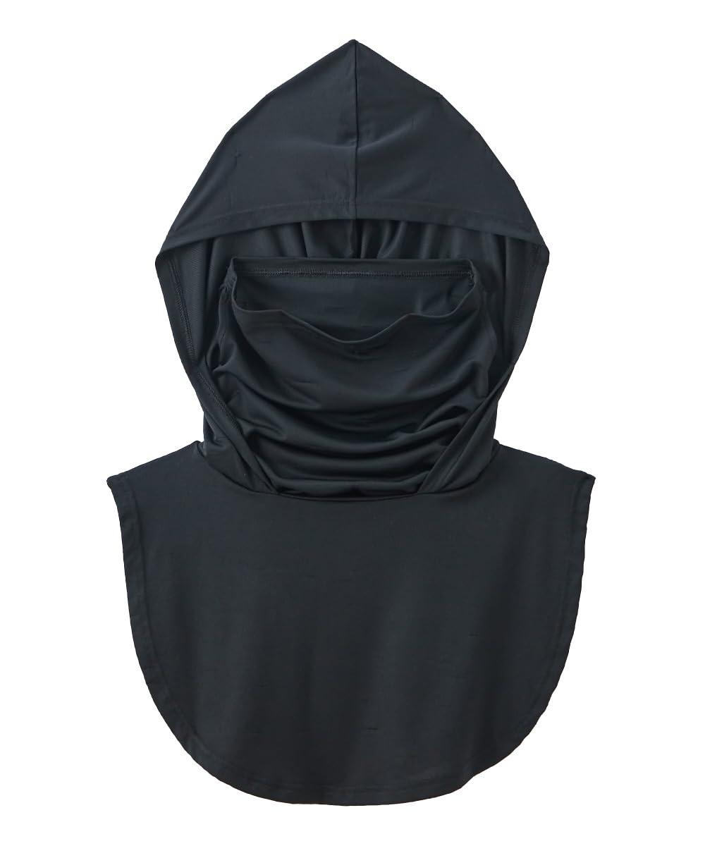 

Внутренняя Супер Крутая Водолазка с Капюшоном, Закрывающим Лицо до Носа, Защита от УФ [Nissen] Женская Футболка, AIR, (Прохладный на ощупь, Впитывающий пот, чёрный