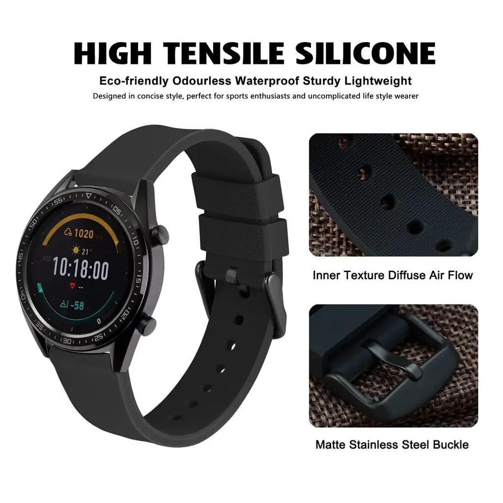 20mmwatch Strap 22mm Universal Watch Band Silicone Rubber Link Bracelet Wrist Strap Light Soft For Smartwatch