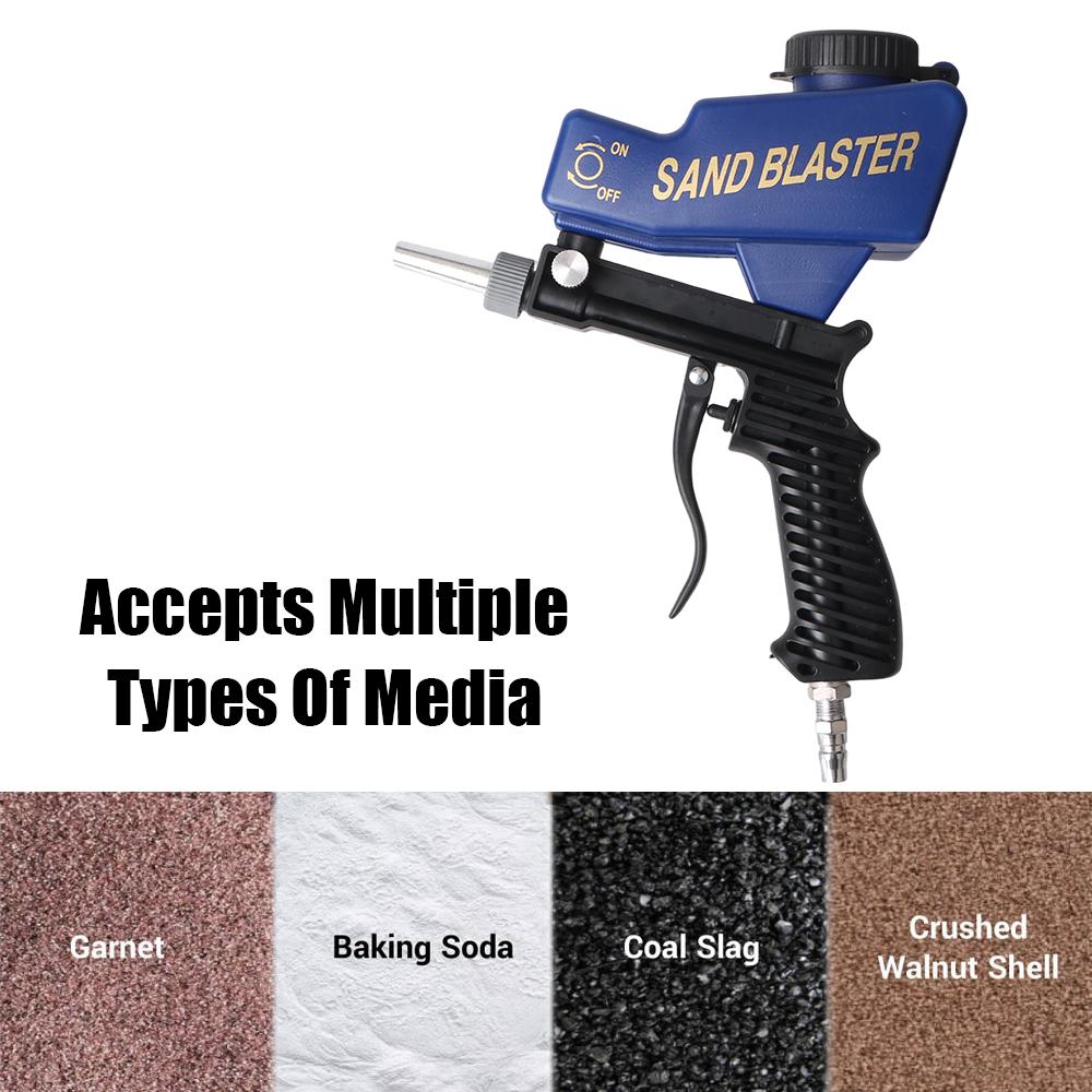 Pneumatic Blasting Gun Set Handheld Gravity Sandblasting Gun Rust Blasting Device Adjustable Blasting Machine Pneumatic Sandblasting Set