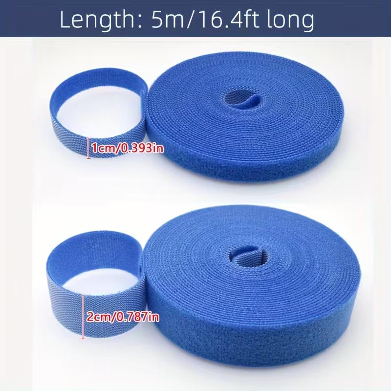 5M/Roll Fastening Cable Ties Reusable Hook and Loop Cable Organizer Straps Fastening Tape For Wires Managing Household Organizer
