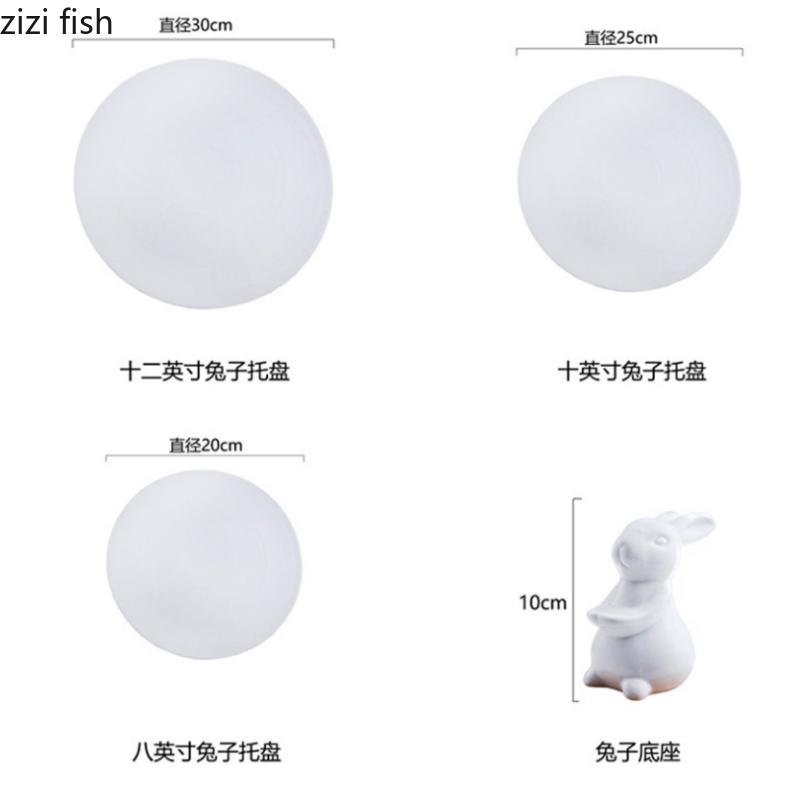 Rabbit Ceramic Tray Wedding Dessert Rack Fruit Plate Cake Stand Dessert Plates Dim Sum Dish Cake Plate Sushi Plates Snack Tray