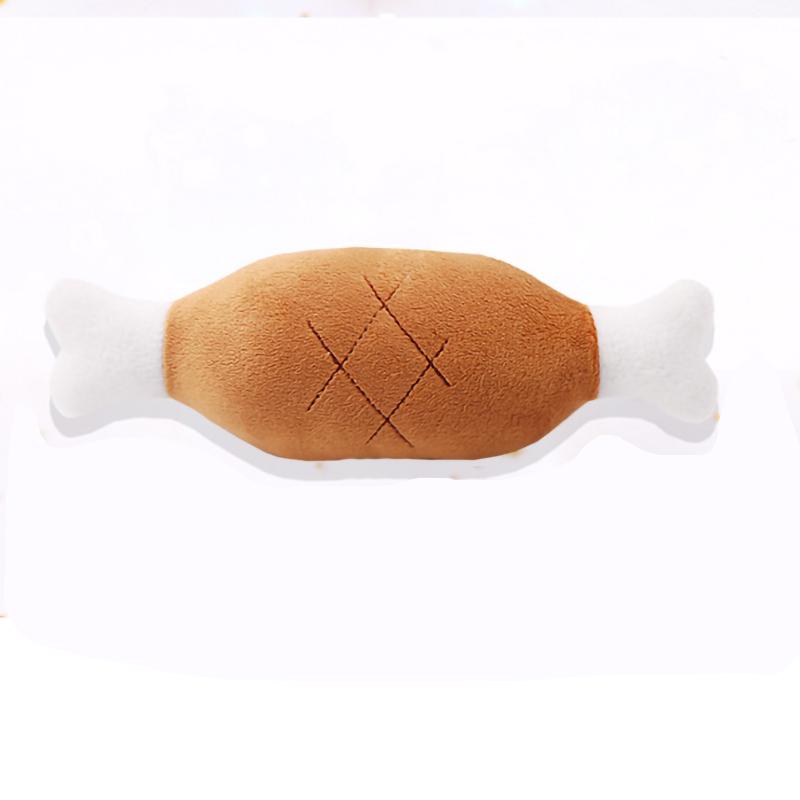 

1 шт.-Дизайн куриной ножки, плюшевая игрушка для питомцев со скрипящими зубами, интерактивная жевательная игрушка для собак коричневый