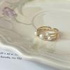 Flower Contemporary Design Adjustable Ring For Women With Gorgeous Butterfly And Dazzling Details Pearl