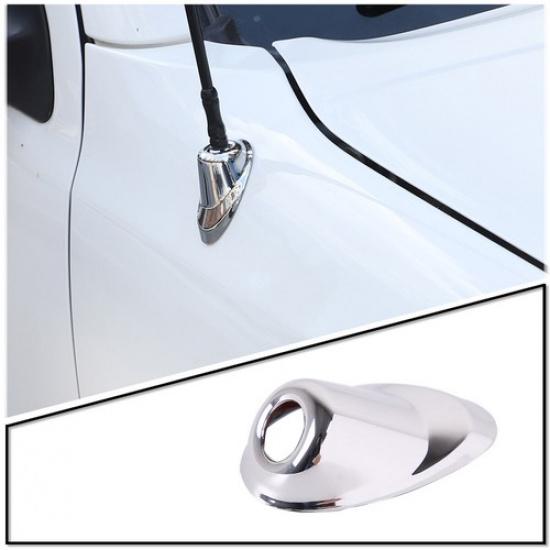 Sliver ABS Engine Hood Antenna Base Ring Cover Trim For Toyota Tacoma 2011-2015
