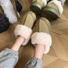 Winter Warm Fluffy Plush Warm Slippers Thick Bottom Indoor Connection Fluffy Bag Head Snow Cotton Slippers