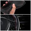 SEAMETAL Cowhide Steering Wheel Cover Soft Leather Steering Cover Wear-Resistant Anti Scratch Steer Wheel Protector for 37-39cm