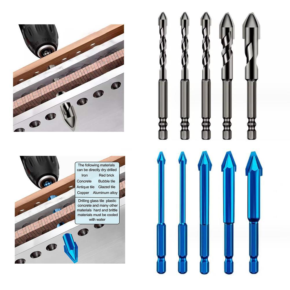 3/4/5Pcs Eccentric Twist Drill Bit 6mm/8mm/10mm/12mm For Glass/Tile/Wood Bits Metal Hardness Tw U2I7