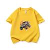 Kids Cotton T Shirt Bright Splash Offroad Vehicle Print Crew Neck Short Sleeve Tee Casual Breathable Boys Girls Summer Tops