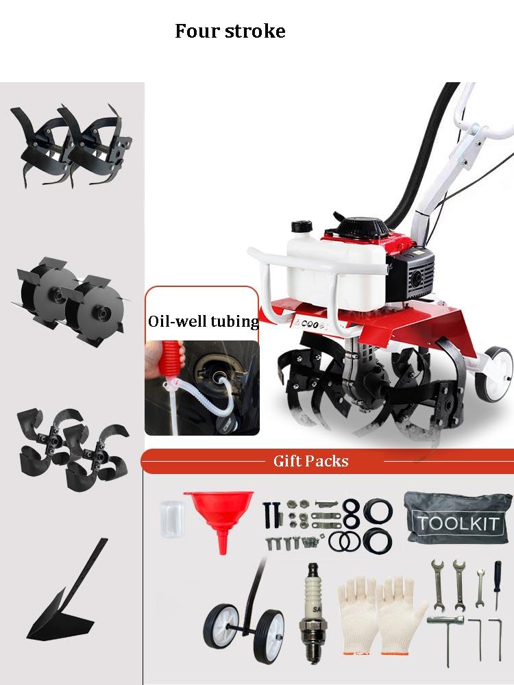 Agricultural Rotary Tiller Micro Tillage Machine Small Plough Soil Turning Household Gasoline Ditching Rotary Cultivator