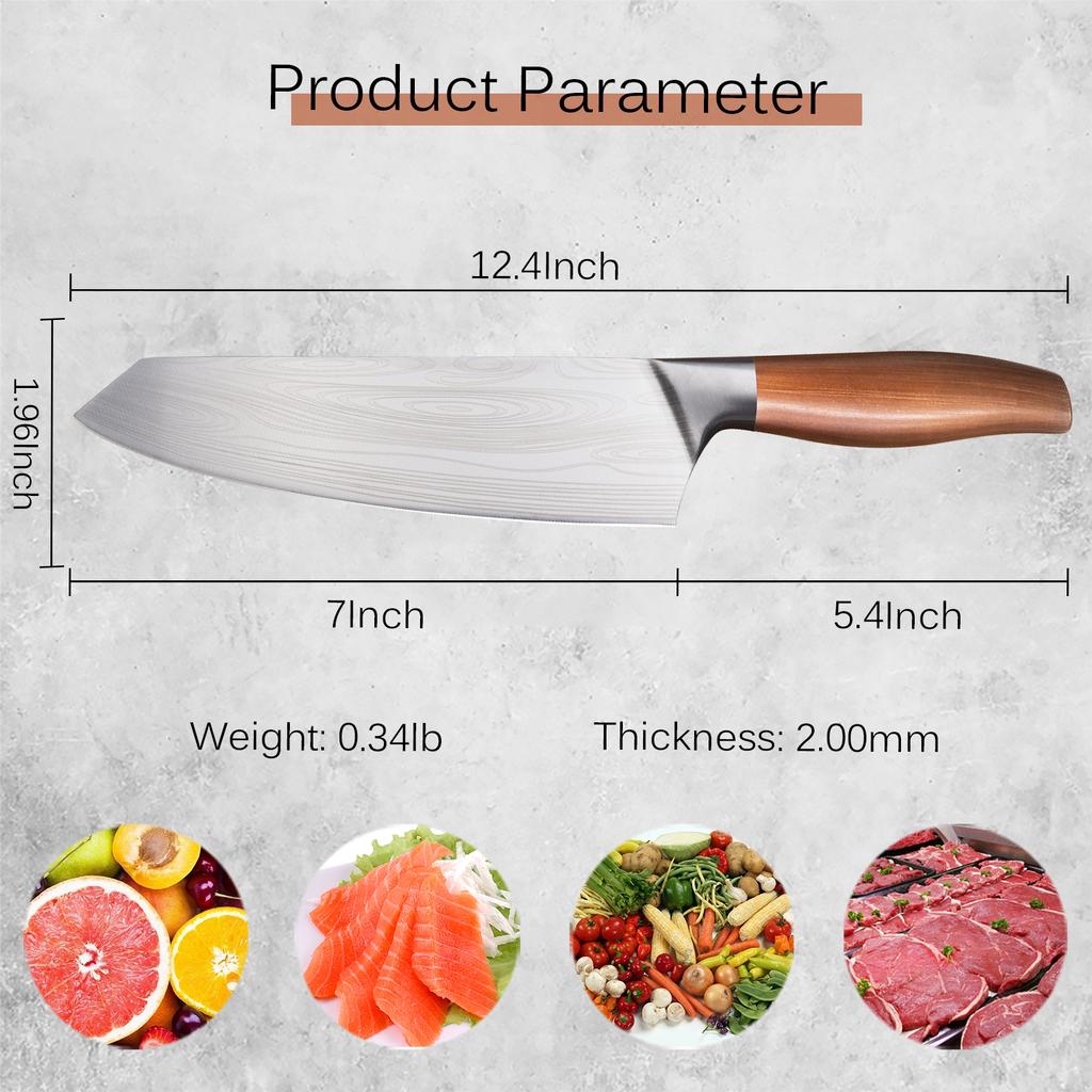 Nóż szefa kuchni Nóż kuchenny ze stali nierdzewnej Japoński tasak Noże do krojenia mięsa i ryb Nóż rzeźniczy Narzędzia kuchenne