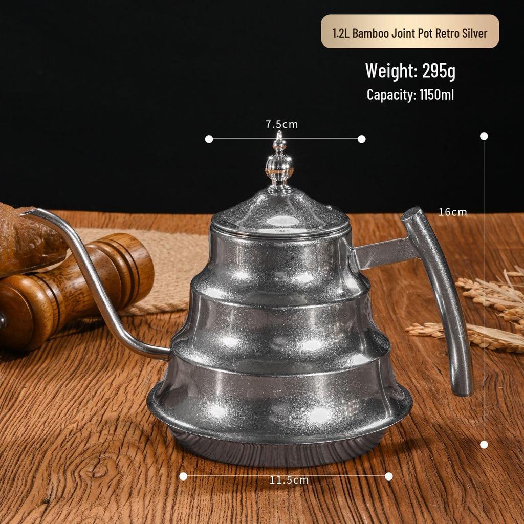 Korean Style Stainless Steel Teapot with Fine Spout and Filter - Large Capacity for Brewing Tea in Restaurants and Hotels