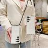 Magnetic Strap Case For Samsung Galaxy S26 Ultra S23 S24 Plus S25 Plus Crossbody Lanyard Clear Wireless Charging Clear Cover