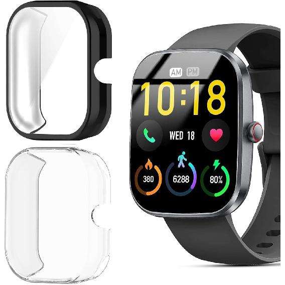 Compatible for Kuizil Smart Watch Case, Lamshaw Soft Slim TPU All Around Protective Shell Anti-Scratch Bumper Cover Case Compatible for Kuizil T70,