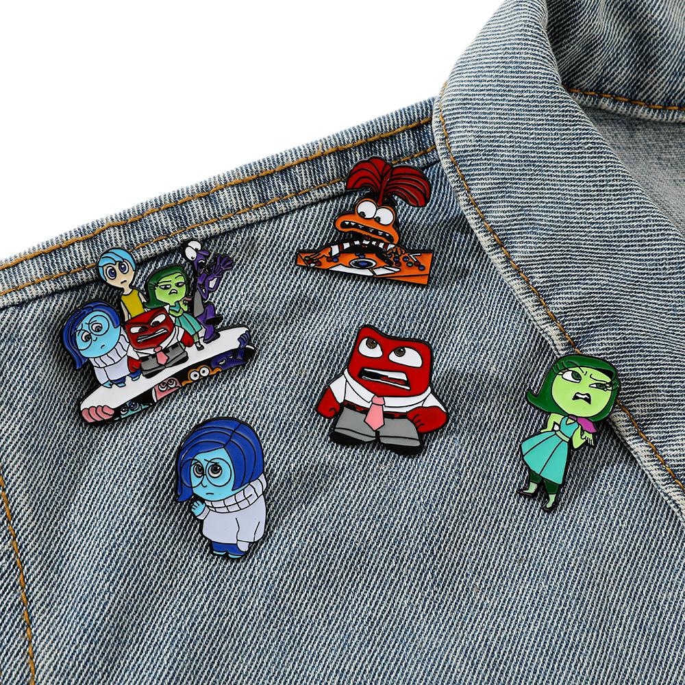 European and American cartoons creative personality film and television characters metal badges brain secret service alloy oil drop brooch