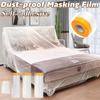  Pre-Taped Masking Film, Clear Plastic Sheeting Plastic Drop Cloths For Painting, Automotive Appliance, Plastic Sheeting Cove