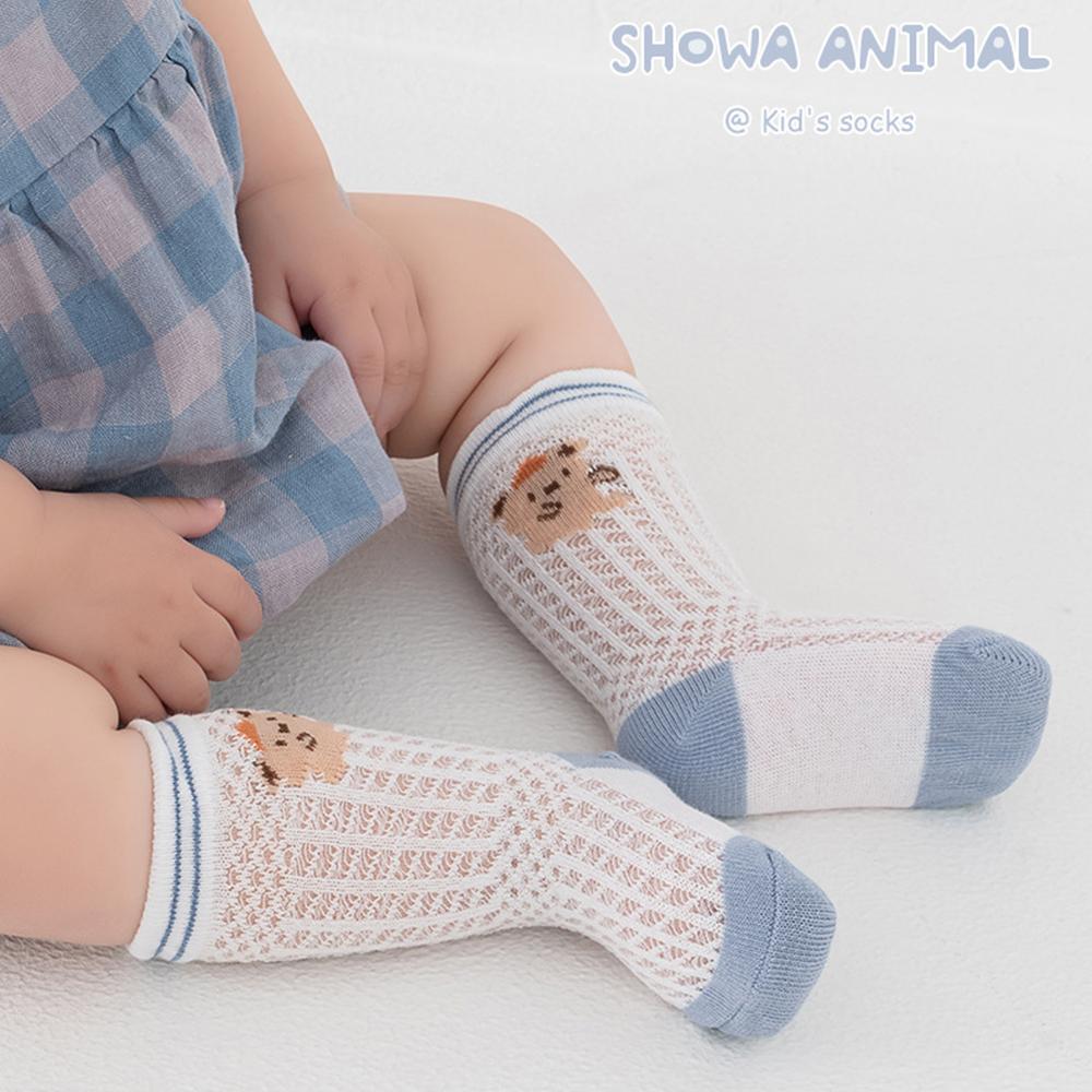 4 Pairs Baby Ultra Thin Mesh Mid Socks Cute Cartoon Animal Embroidery A-Class Soft Elastic Toddler Socks for 0-5 Years Old