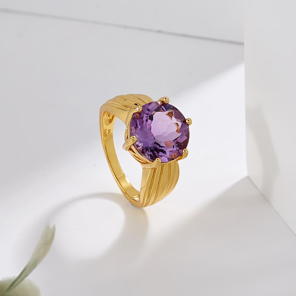 Bolaijewelry Leichte Luxus Retro natürlichen Amethyst Ring Ohrringe Anhänger Halskette Set Frauen 925 Sterling Silber neuen edlen Schmuck