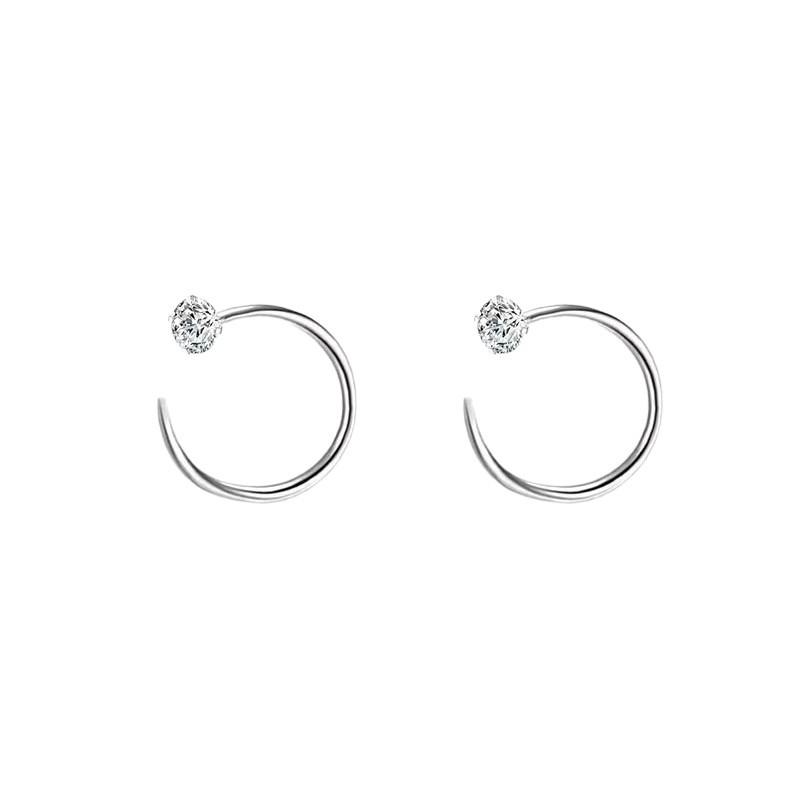 Einfaches Temperament, Funkelnder Diamant, Zirkon Ohrknochen, Schlichte Ringohrringe, Ohrlöcher, C-förmige Ohrringe, Vielseitige Ohrringe für Damen.