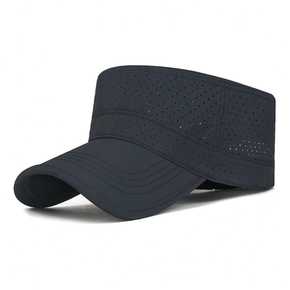 

Summer Sun Protection Quick Dry Cap Thin Breathable Flat Cap Solid Color Ultralight Sun Hat темно-синий