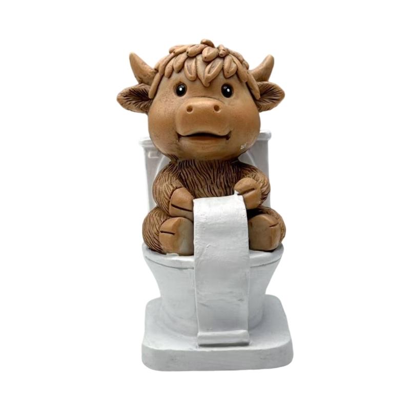 

Cow Figurines Farmhouse Decors,Resins Animal Statue Table Ornament Garden Bookshelfs Decors Calf Lover Gift