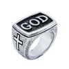 2026 Cooler Old-Style Kreuz Jesus GOTT Ring 316L Edelstahl Damen Herren Retro Jesus Kreuz Ring