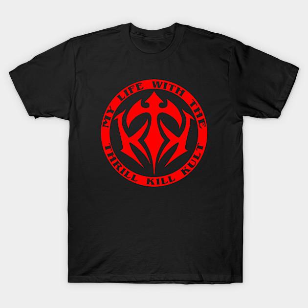 

Men Black Print T-shirt My Life With The Thrill Kill Kult No-Cut Transfer Paper Print Cotton Tshirt M