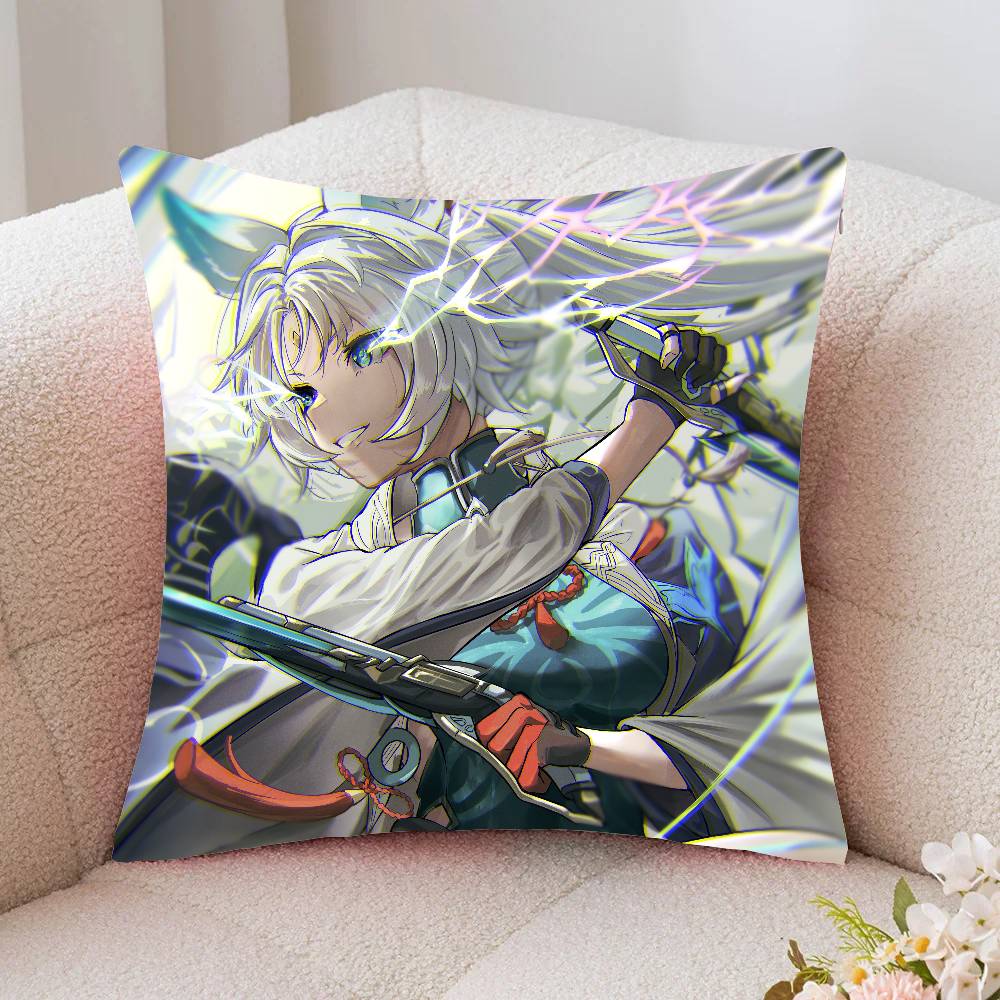 Feixiao Anime Game Honkai Star Rail Pillow Case Fashion Square Pillowcase Bedroom Sofa Room Ins Decoration Leisure