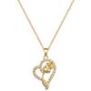 Love Rose Light Luxury Temperament Gorgeous Full Diamond Necklace Female Versatile Collarbone Chain Titanium Steel Chain