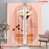 2pcs 2D Flat Printing Drapes Espresso Martini Cocktail Drink Polyester Without Electricity Festive Holiday Use for Outdoor
