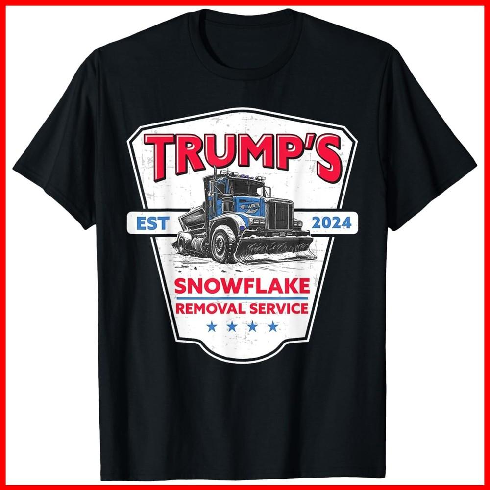 Trump s Snowflake Removal Service Funny Trump 2024 Black Cotton T-Shirt Unisex T-Shirt XL