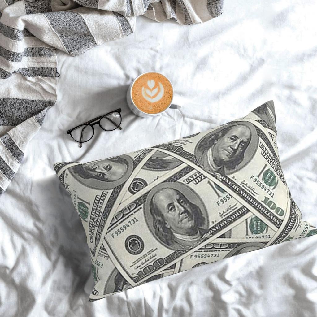 Rich Money Novelty Dollars Rectangle Pillowcase Cushion Cover Decor Bedroom Bed Home Comfort Throw Pillow