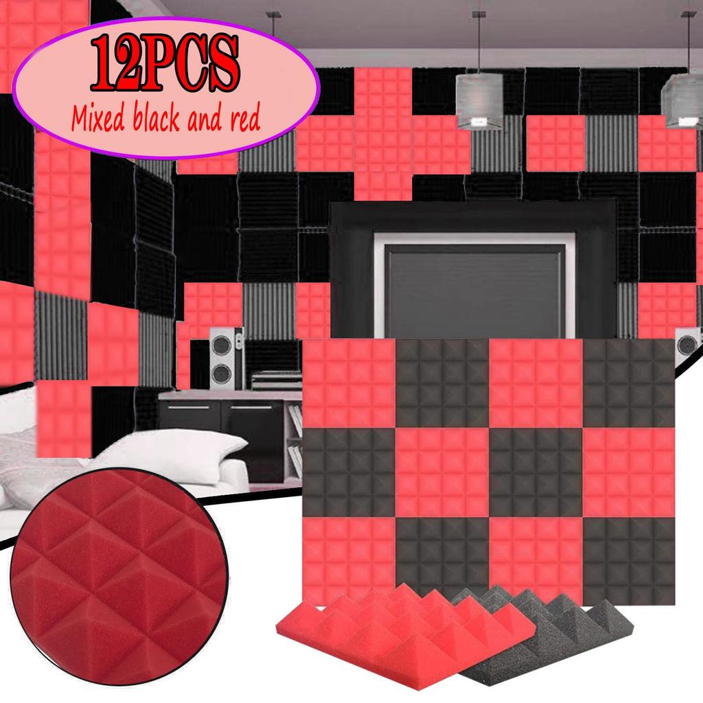 12PCS Couleur Mixte Noir et Rouge Jouet d'Intérieur Salle de Jeux Éponge Pratique Insonorisée