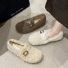 Fashion Xiaoxiangfeng fluffy shoes women's new Doudou shoes super soft short plush cotton shoes for pregnant women