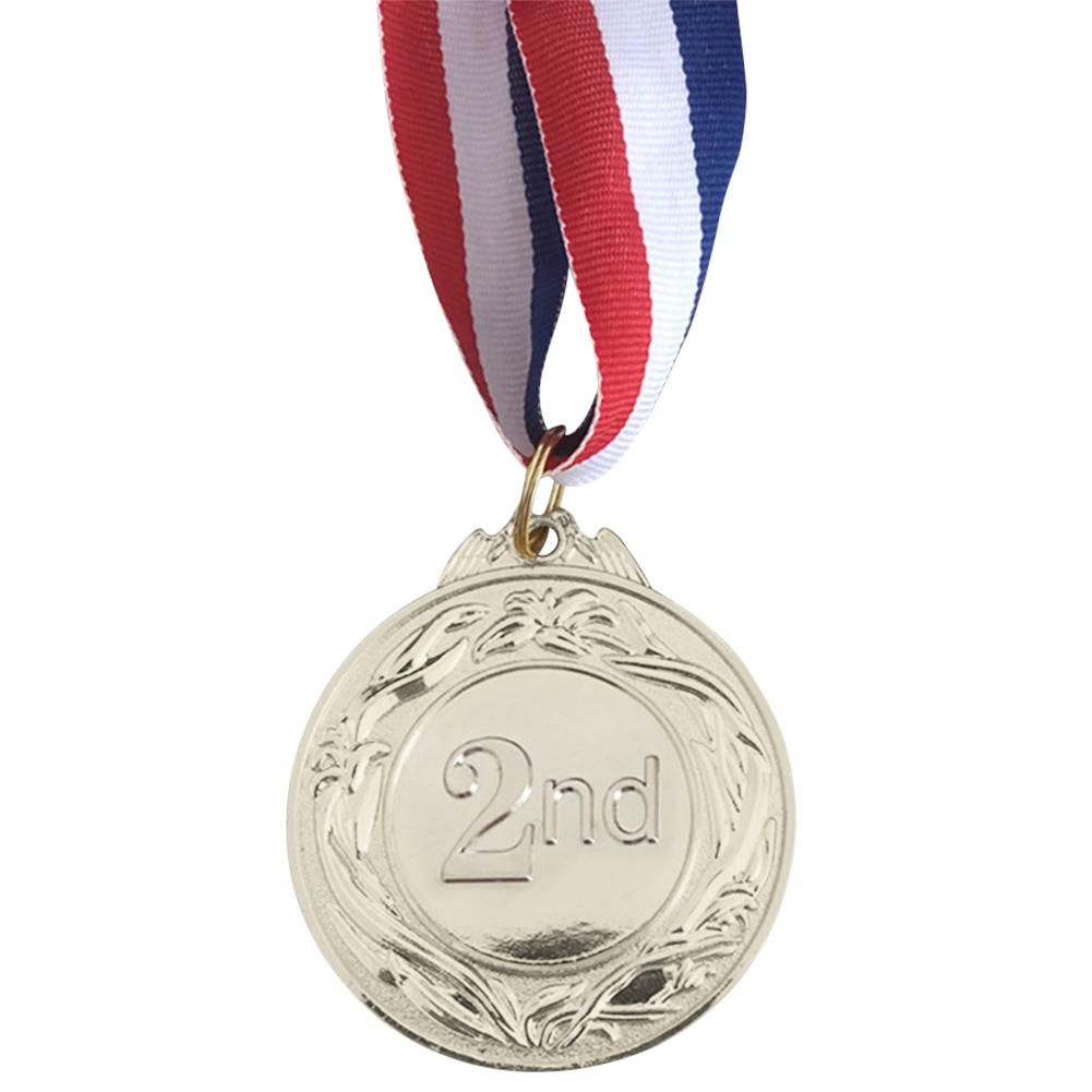 

5cm Gold/Silver/Bronze Medal Award Medals with Neck Ribbon Students Rewards Metal Winner Medals for Marathon Ball Games серебряный
