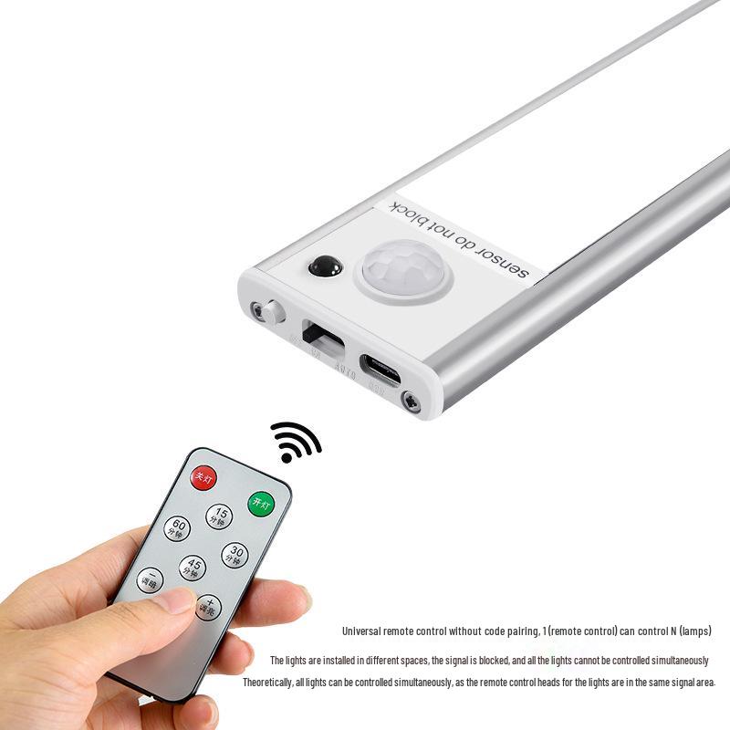 Rechargeable Ultra-thin LED Motion Sensor Light Strip for Cabinets with Magnetic Mounting