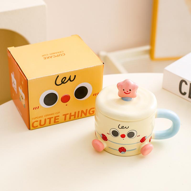 

Креативная милая кукольная керамическая кружка, чашка для воды, подарок, парная чашка, кофейная чашка, чашка для молока, чашка для завтрака 401-500ml