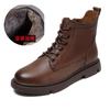 2025 autumn new short Martin boots women's V-mouth lace-up flat-bottomed short boots leather British single boots women's boots