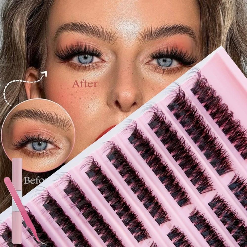 3D Mink Effect Cluster Lashes 8-16mm Volume Lash New Faux Mink Eyelashes for Women
